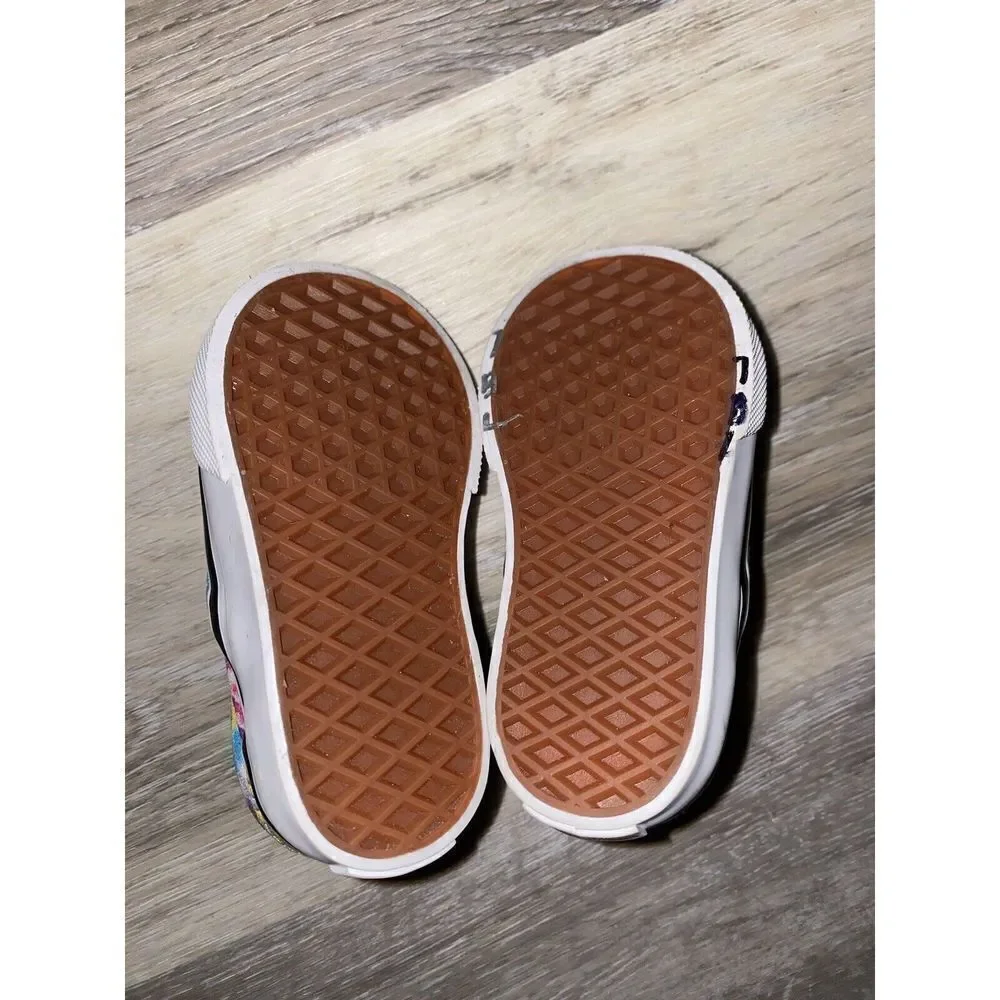 Vans Toddler Slip On Rainbow Tie Dye Shoes. Size